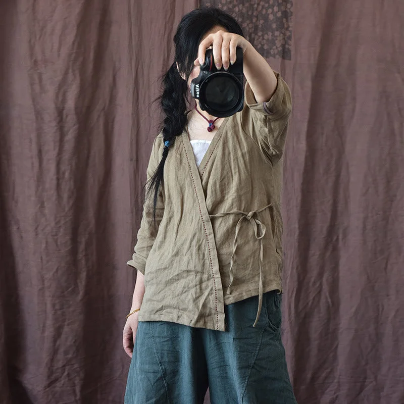 lightweight women cardigan for spring and fallWomen Summer Vintage Solid Linen Thin Cardigan lightweight women cardigan for spring and fallWomen Summer Vintage Solid Linen Thin Cardigan