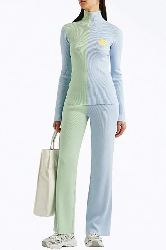 Women's Off - Shoulder Chunky Knit Sweater Dresses in Earth TonesAwa Ribbed-Knit Turtleneck Top In Green/blue Women's Off - Shoulder Chunky Knit Sweater Dresses in Earth TonesAwa Ribbed-Knit Turtleneck Top In Green/blue