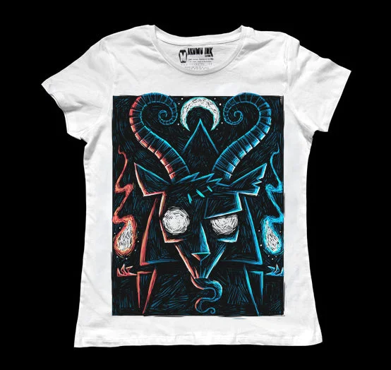 Organic Cotton Women T Shirt for Eco - Conscious WearersBaphomet's Curse Women White Tshirt Organic Cotton Women T Shirt for Eco - Conscious WearersBaphomet's Curse Women White Tshirt