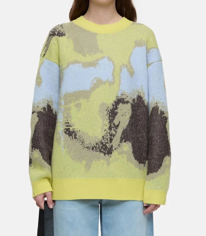 Plus Size Women's Fit - and - Flare Sweater Dresses with Ruffled HemCrew Neck Long Sleeve In Primary Yellow Plus Size Women's Fit - and - Flare Sweater Dresses with Ruffled HemCrew Neck Long Sleeve In Primary Yellow