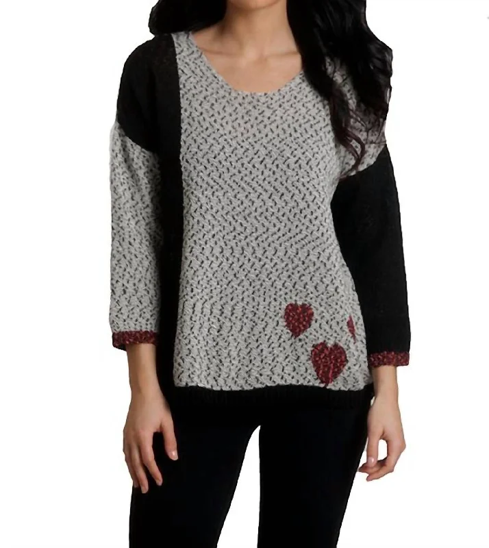Plus Size Women's Long Sleeve Cable Knit Sweater DressesCrochet Heart Top In Frost Multi Plus Size Women's Long Sleeve Cable Knit Sweater DressesCrochet Heart Top In Frost Multi