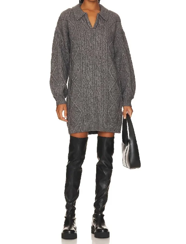Plus Size Women's Open - Front Cardigan Style Sweater DressesDebbie Sweater Dress In Heather Grey Plus Size Women's Open - Front Cardigan Style Sweater DressesDebbie Sweater Dress In Heather Grey