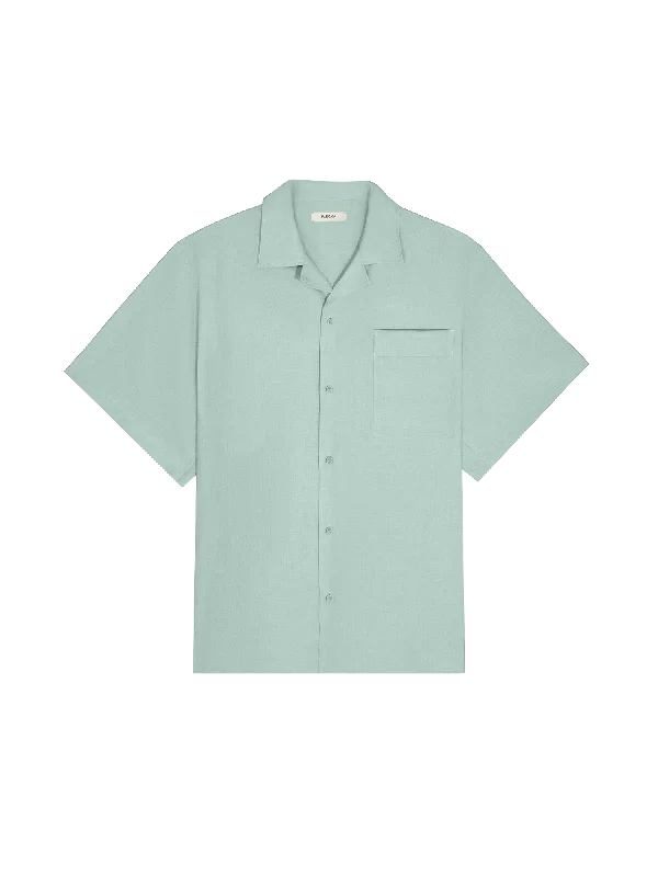 Sheer Women T Shirt for a Stylish and Alluring LookWomens DNA Aloe Linen Camp Collar Shirt—eucalyptus blue Sheer Women T Shirt for a Stylish and Alluring LookWomens DNA Aloe Linen Camp Collar Shirt—eucalyptus blue