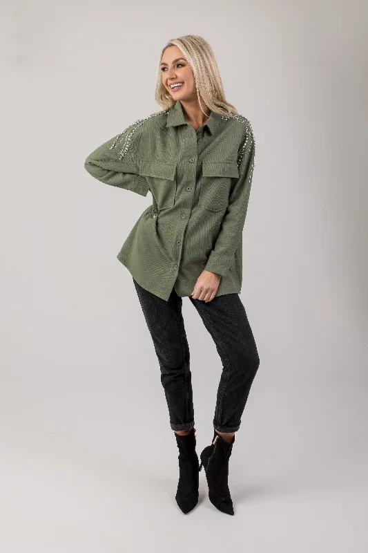 Plus Size Women's Mock - Neck Sweater in Teal with a Side Slit for a Modern TwistEmbellished shoulder shirt Plus Size Women's Mock - Neck Sweater in Teal with a Side Slit for a Modern TwistEmbellished shoulder shirt
