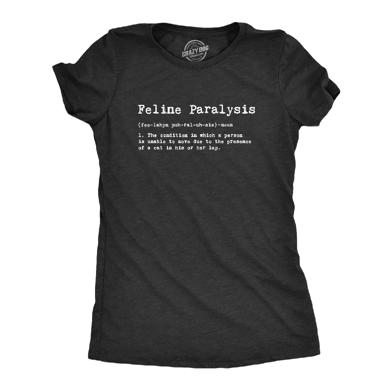 Distressed Women T Shirt with a Laid - Back AestheticFeline Paralysis Women's T Shirt Distressed Women T Shirt with a Laid - Back AestheticFeline Paralysis Women's T Shirt