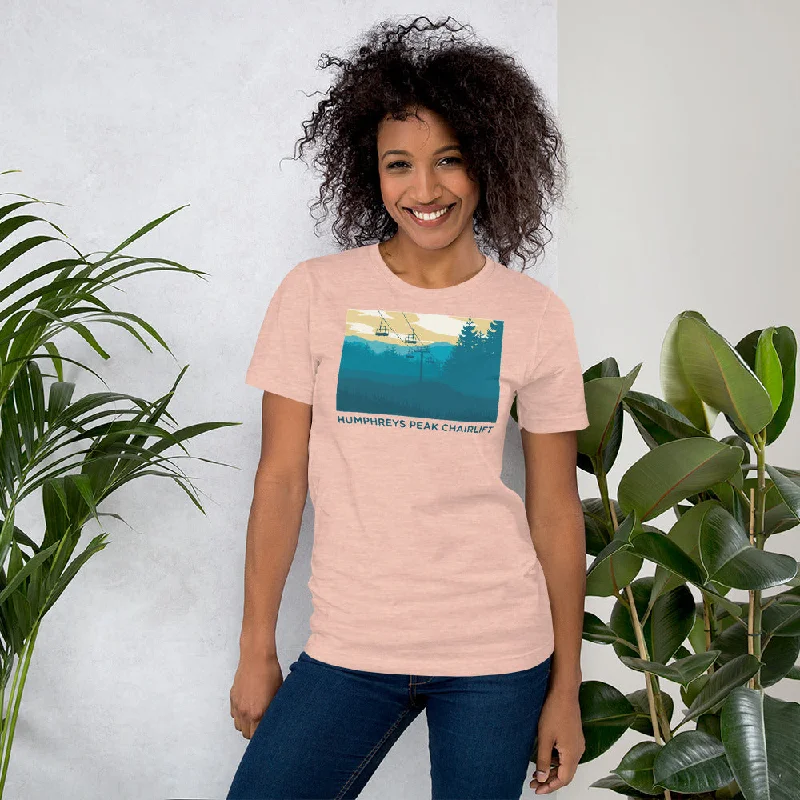 Pocketed Women T Shirt for Added FunctionalityHumphreys Peak Chairlift Short-Sleeve Ladies T-Shirt Pocketed Women T Shirt for Added FunctionalityHumphreys Peak Chairlift Short-Sleeve Ladies T-Shirt