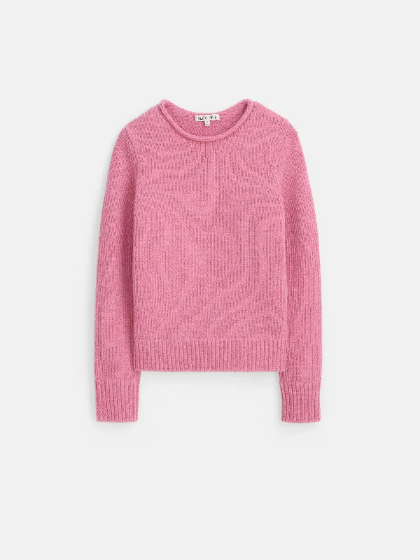 Women's Fuzzy Mohair - Blend Sweater in Light Pink for a Soft and Cozy FeelJaime Sweater Women's Fuzzy Mohair - Blend Sweater in Light Pink for a Soft and Cozy FeelJaime Sweater