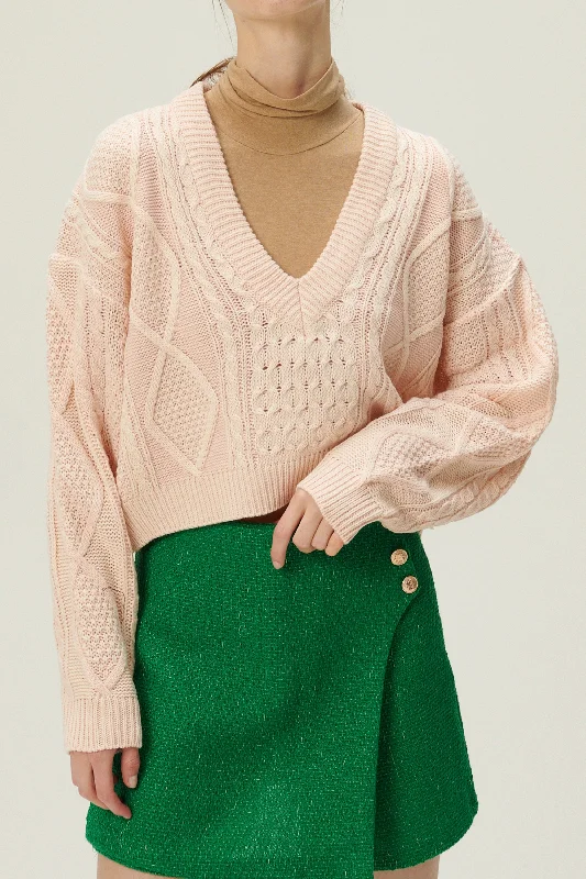 Plus Size Women's Open - Front Cardigan Sweater in Burgundy with Buttons for a Stylish LayerJoana V-neck Pattern Sweater Plus Size Women's Open - Front Cardigan Sweater in Burgundy with Buttons for a Stylish LayerJoana V-neck Pattern Sweater