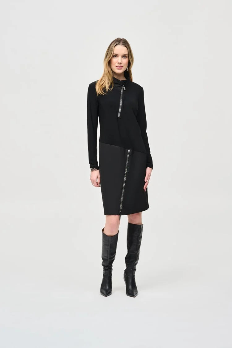 Women's Sheer Lace - Trimmed Sweater in Cream for a Delicate and Elegant AppearanceJoseph Ribkoff Black Silky Knit And Memory Cocoon Dress Women's Sheer Lace - Trimmed Sweater in Cream for a Delicate and Elegant AppearanceJoseph Ribkoff Black Silky Knit And Memory Cocoon Dress