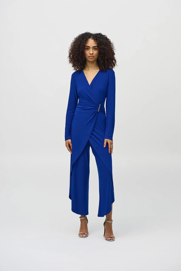 Women's Ribbed Bodycon Sweater in Red for a Sexy and Figure - Hugging LookJoseph Ribkoff Royal Sapphire Silky Knit Wrap Culotte Jumpsuit Women's Ribbed Bodycon Sweater in Red for a Sexy and Figure - Hugging LookJoseph Ribkoff Royal Sapphire Silky Knit Wrap Culotte Jumpsuit