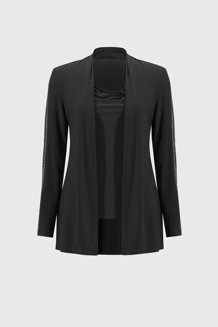 Women's Longline Boyfriend - Style Sweater in Gray for a Relaxed and Casual OutfitJoseph Ribkoff Black Silky Knit Cover-Up and Cami Set Women's Longline Boyfriend - Style Sweater in Gray for a Relaxed and Casual OutfitJoseph Ribkoff Black Silky Knit Cover-Up and Cami Set