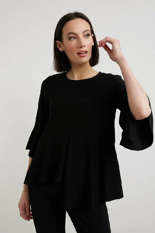 Women's Turtleneck Cashmere - Blend Sweater in Charcoal for a Sophisticated Winter EnsembleJoseph Ribkoff Pleated Hem & Sleeve Top Women's Turtleneck Cashmere - Blend Sweater in Charcoal for a Sophisticated Winter EnsembleJoseph Ribkoff Pleated Hem & Sleeve Top
