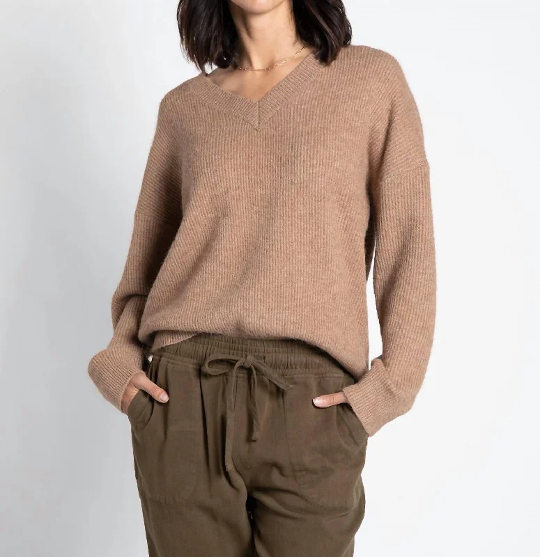 Plus Size Women's Open - Front Cardigan Style Sweater DressesMaria Sweater In Camel