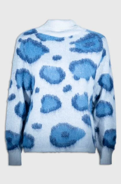 Plus Size Women's Embroidered Floral Patterned Sweater in White for a Spring - Inspired LookMd'M Multi Knitted Roll Neck Sweater Plus Size Women's Embroidered Floral Patterned Sweater in White for a Spring - Inspired LookMd'M Multi Knitted Roll Neck Sweater