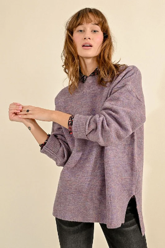 Women's Fair Isle Patterned Wool Sweater in Multicolor for a Traditional Holiday VibeMolly Bracken Oversized & Asymmetrical Mauve Jumper Women's Fair Isle Patterned Wool Sweater in Multicolor for a Traditional Holiday VibeMolly Bracken Oversized & Asymmetrical Mauve Jumper