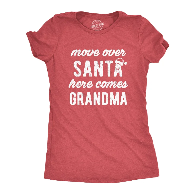 Crop Top Women T Shirt to Pair with High - Waisted BottomsMove Over Santa Here Comes Grandma Women's T Shirt Crop Top Women T Shirt to Pair with High - Waisted BottomsMove Over Santa Here Comes Grandma Women's T Shirt
