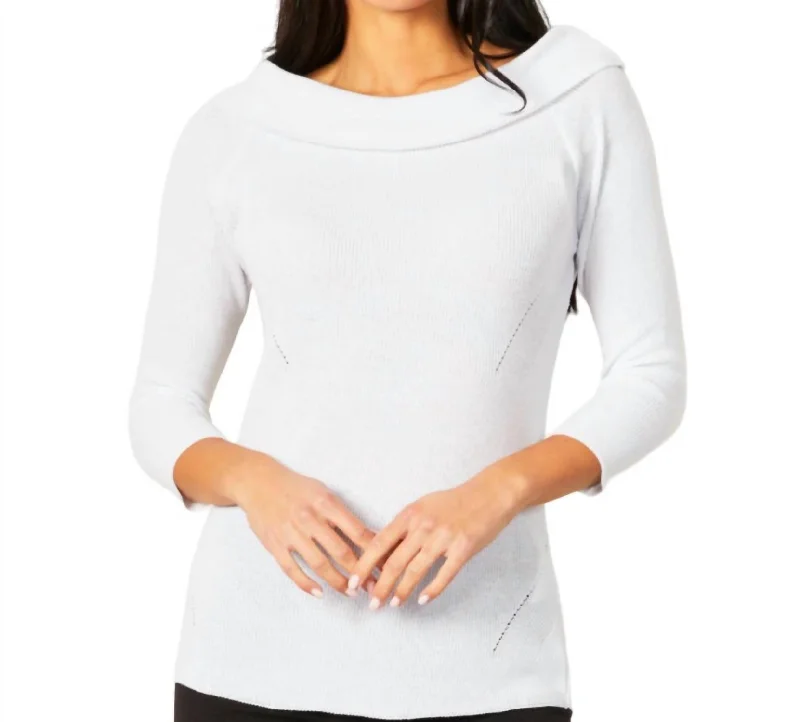 Sleeveless Women's Silk Blend Sweater Dresses for a Sophisticated LookOff The Shoulder Ribbed Detail Top In White Sleeveless Women's Silk Blend Sweater Dresses for a Sophisticated LookOff The Shoulder Ribbed Detail Top In White