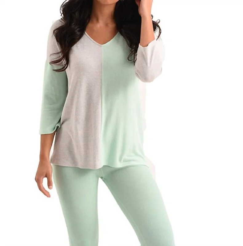 Cowl Neck Women's Cashmere Blend Sweater Dresses for WinterPenelope 2 Tone Kashmira Sweater In Gray/mint Cowl Neck Women's Cashmere Blend Sweater Dresses for WinterPenelope 2 Tone Kashmira Sweater In Gray/mint