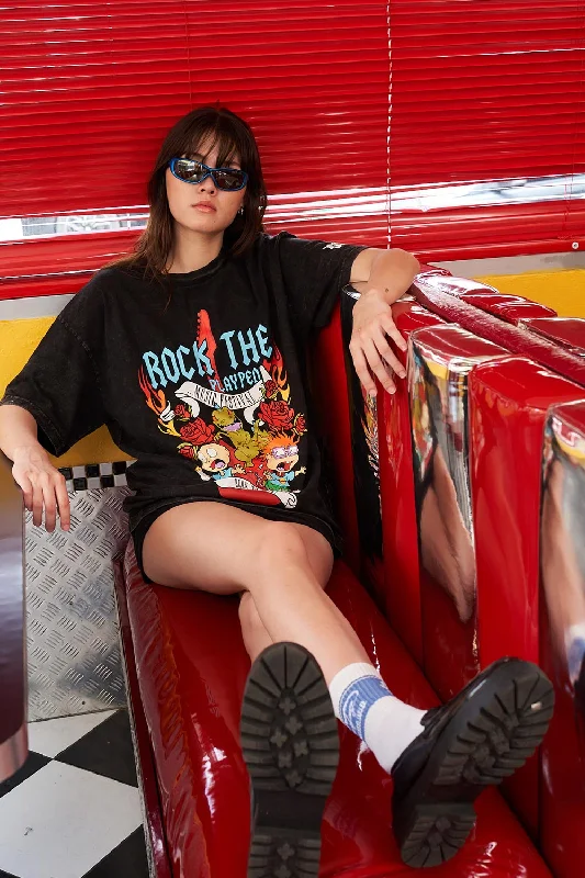 Crop Top Women T Shirt to Pair with High - Waisted BottomsRock The Playpen Oversized T-shirt Crop Top Women T Shirt to Pair with High - Waisted BottomsRock The Playpen Oversized T-shirt