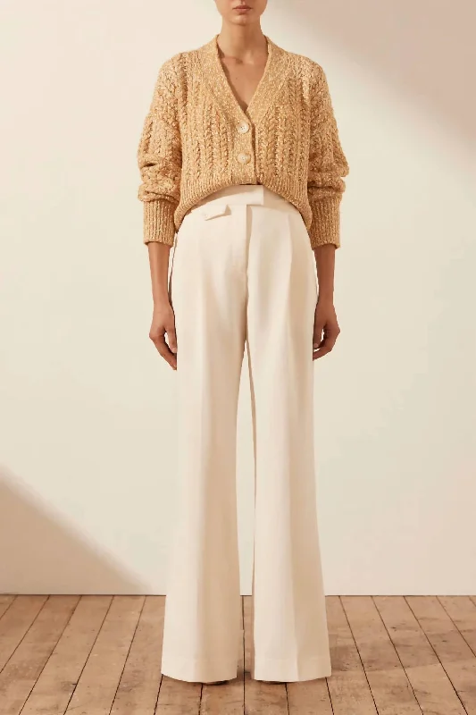 Plus Size Women's Open - Front Cardigan Style Sweater DressesSiqueira Cardigan In Taffy / Cream Plus Size Women's Open - Front Cardigan Style Sweater DressesSiqueira Cardigan In Taffy / Cream