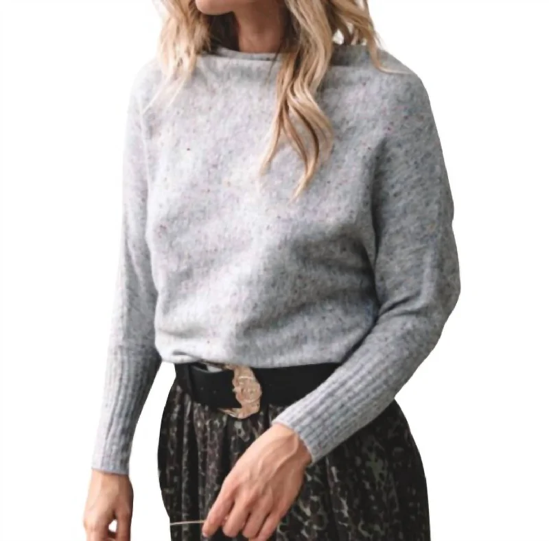 Plus Size Women's Fit - and - Flare Sweater Dresses with Ruffled HemSlouchy Boatneck Sweater In Grey Plus Size Women's Fit - and - Flare Sweater Dresses with Ruffled HemSlouchy Boatneck Sweater In Grey