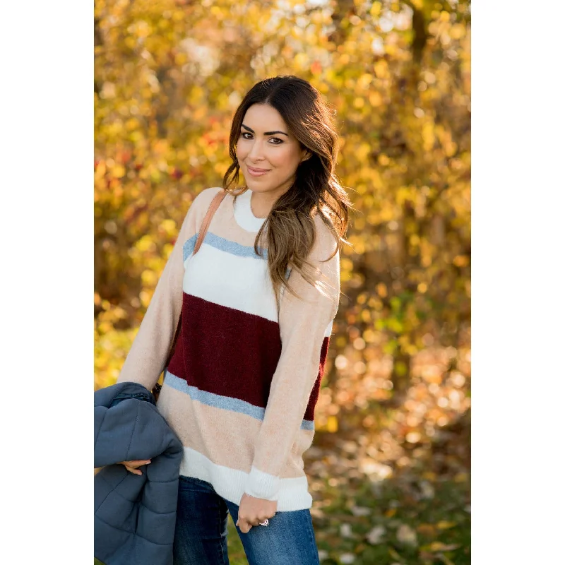 Women's Ribbed Bodycon Sweater in Red for a Sexy and Figure - Hugging LookSoft & Smart Banded Sweater Women's Ribbed Bodycon Sweater in Red for a Sexy and Figure - Hugging LookSoft & Smart Banded Sweater
