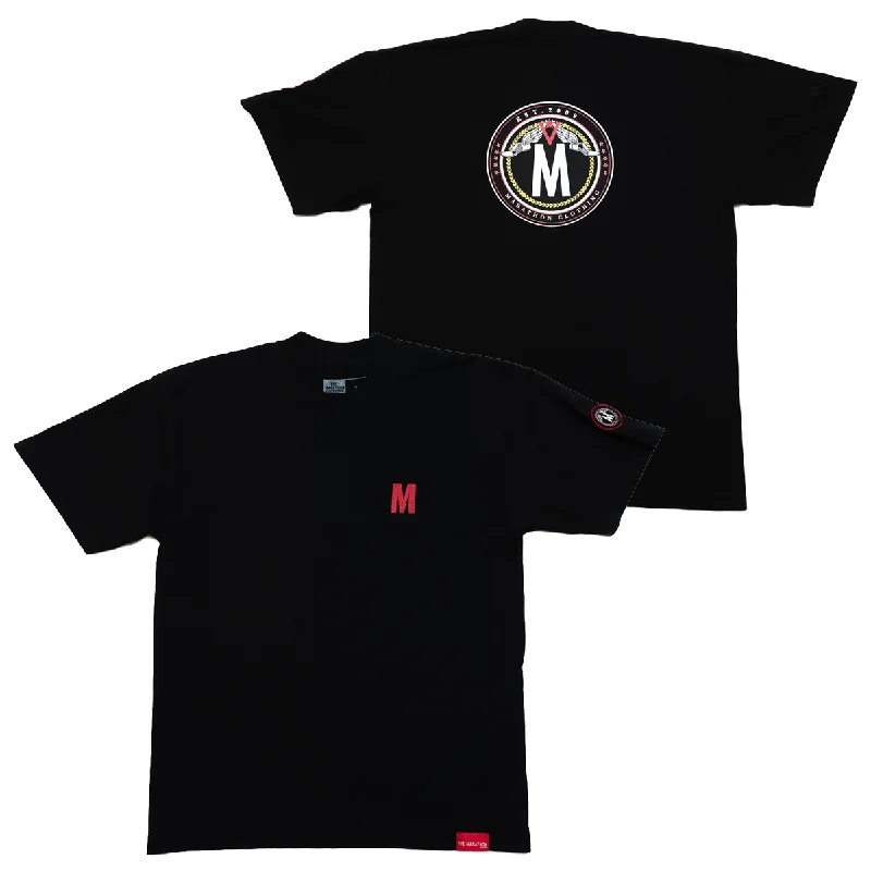 Crop Top Women T Shirt to Pair with High - Waisted BottomsTMC Established Seal T-shirt - Black/Red Crop Top Women T Shirt to Pair with High - Waisted BottomsTMC Established Seal T-shirt - Black/Red