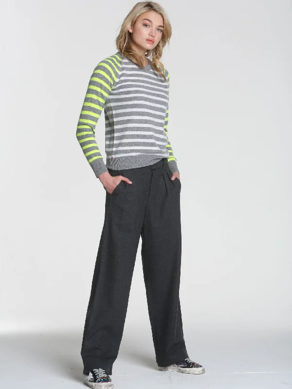 Plus Size Women's Mock - Neck Sweater in Teal with a Side Slit for a Modern TwistWarhol Stripe Crew - Grey Multi Plus Size Women's Mock - Neck Sweater in Teal with a Side Slit for a Modern TwistWarhol Stripe Crew - Grey Multi