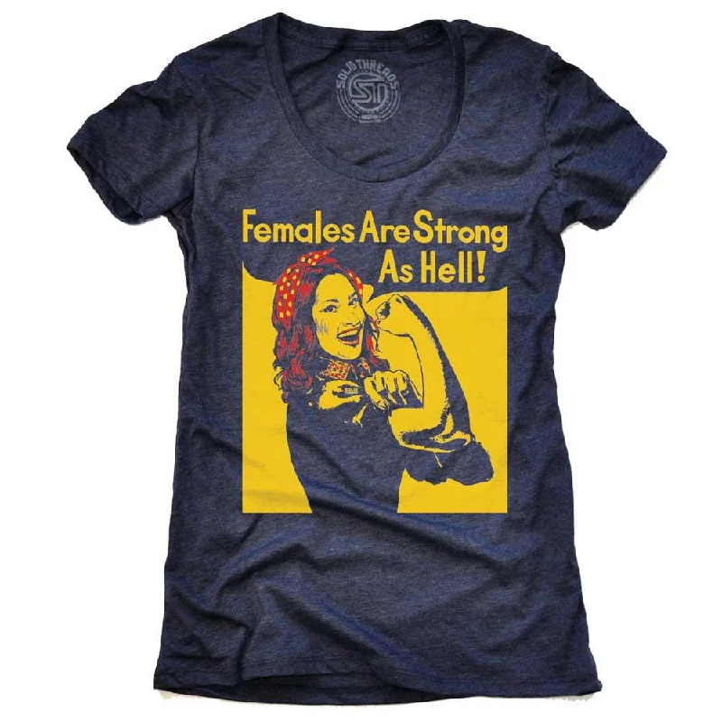 Organic Cotton Women T Shirt for Eco - Conscious WearersWomen's Females Are Strong As Hell T-shirt Organic Cotton Women T Shirt for Eco - Conscious WearersWomen's Females Are Strong As Hell T-shirt