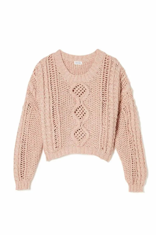 Plus Size Women's Long Sleeve Cable Knit Sweater DressesWomen's Lorena Jumper In Coral Plus Size Women's Long Sleeve Cable Knit Sweater DressesWomen's Lorena Jumper In Coral