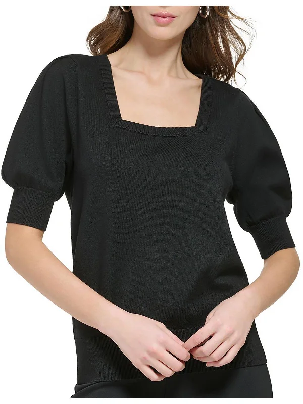 Plus Size Women's Long Sleeve Cable Knit Sweater DressesWomens Ribbed Trim Square Neck Pullover Sweater Plus Size Women's Long Sleeve Cable Knit Sweater DressesWomens Ribbed Trim Square Neck Pullover Sweater