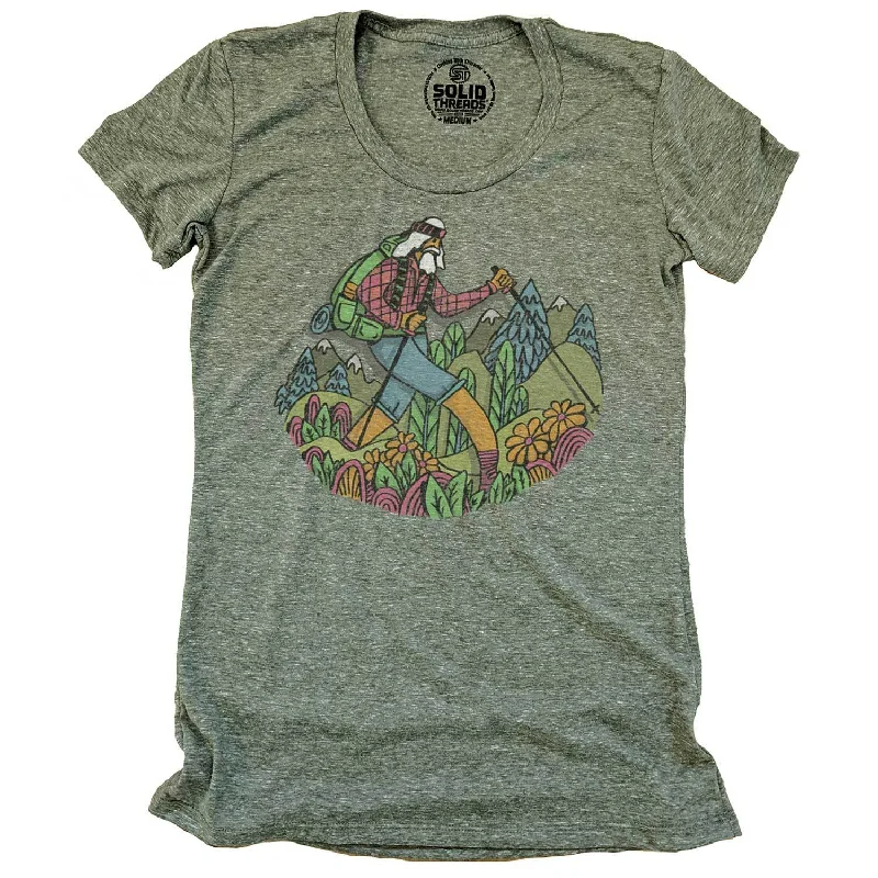 Ringer T Shirt Women with Retro - Inspired StripesWomen's Wise Hiker T-shirt | Design by Dylan Fant Ringer T Shirt Women with Retro - Inspired StripesWomen's Wise Hiker T-shirt | Design by Dylan Fant