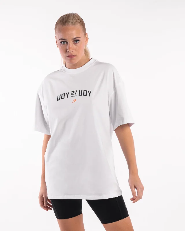 Sheer Women T Shirt for a Stylish and Alluring LookYou Vs. You Oversized T-Shirt - White Sheer Women T Shirt for a Stylish and Alluring LookYou Vs. You Oversized T-Shirt - White