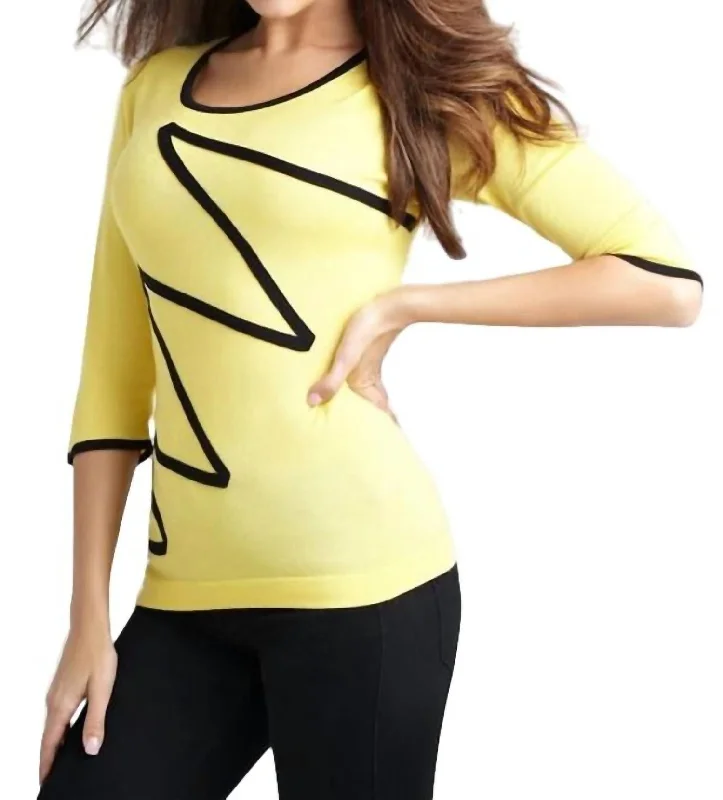 A - Line Women's Merino Wool Sweater Dresses in Classic StylesZig Zag Sweater In Yellow/black A - Line Women's Merino Wool Sweater Dresses in Classic StylesZig Zag Sweater In Yellow/black