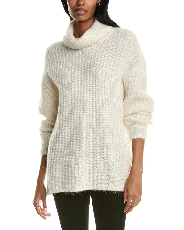 Mock Neck Women's Angora Blend Sweater Dresses in Solid Colorsba&sh Alpaca-Blend Pullover Mock Neck Women's Angora Blend Sweater Dresses in Solid Colorsba&sh Alpaca-Blend Pullover