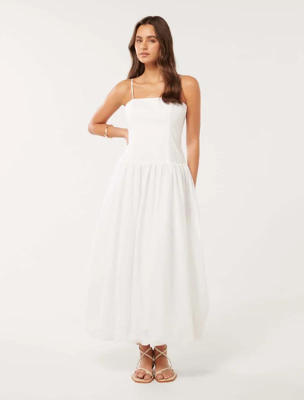 Ball Gown Women Dress with a Full Skirt for a Princess - like LookCamila Bubble Hem Midi Dress Ball Gown Women Dress with a Full Skirt for a Princess - like LookCamila Bubble Hem Midi Dress