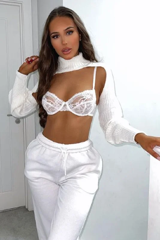 Belted Women's Cotton Blend Sweater Dresses for a Casual LookCream Extreme Crop Roll Neck Knitted Long Sleeve Top Belted Women's Cotton Blend Sweater Dresses for a Casual LookCream Extreme Crop Roll Neck Knitted Long Sleeve Top