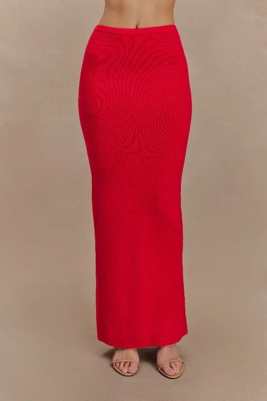 Empire Waist Women's Alpaca Wool Sweater Dresses in Earthy TonesElise Knit Maxi Skirt - Red Empire Waist Women's Alpaca Wool Sweater Dresses in Earthy TonesElise Knit Maxi Skirt - Red
