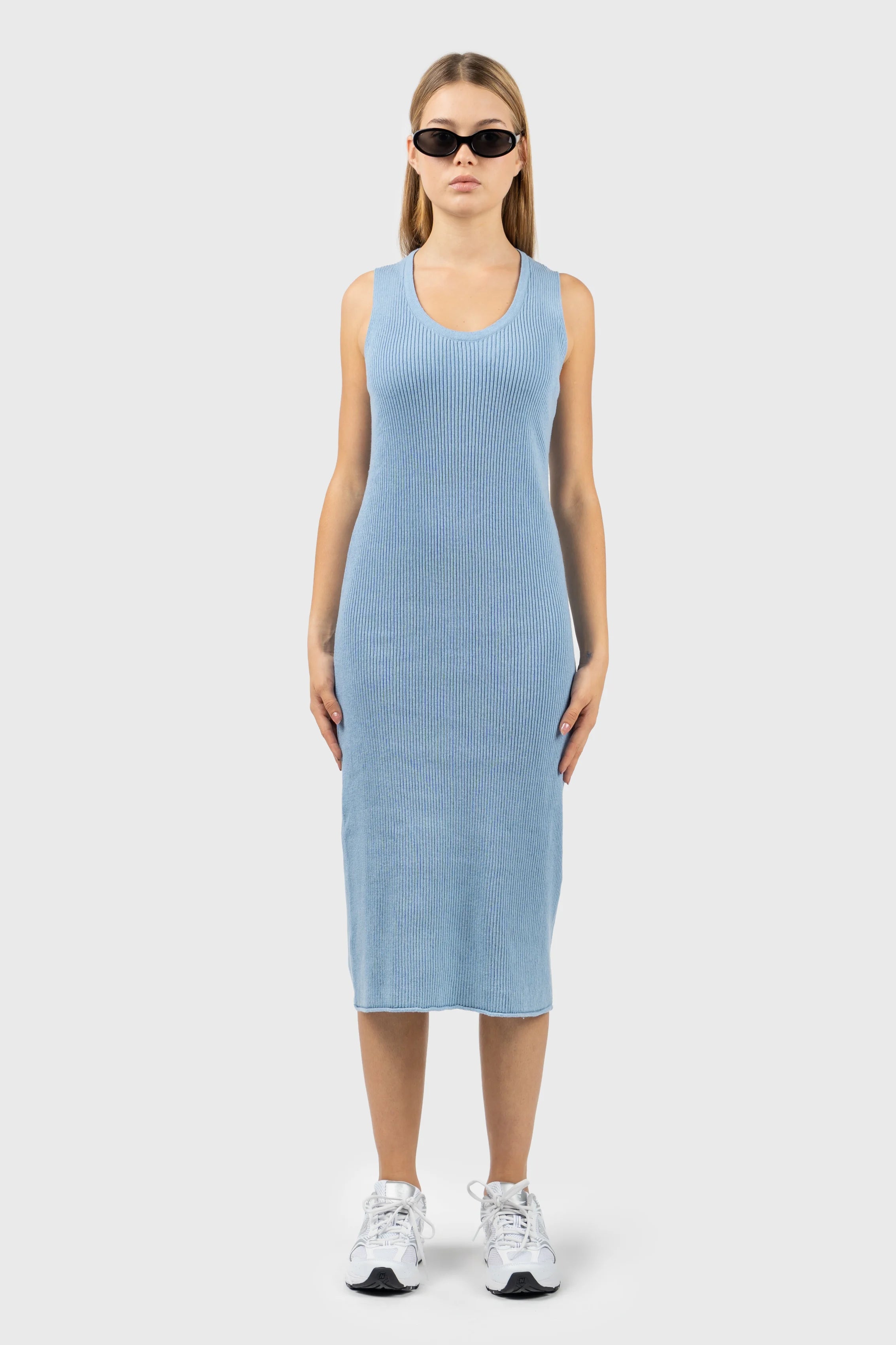 Lace - Embellished Women Dress for an Elegant and Sophisticated Appearance100% Upcycled Blend Sleeveless Ribbed Midi Dress Lace - Embellished Women Dress for an Elegant and Sophisticated Appearance100% Upcycled Blend Sleeveless Ribbed Midi Dress