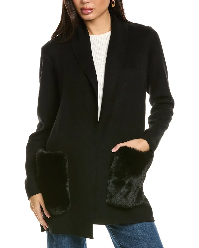 Plus Size Women's Turtleneck Sweater Dresses with Side SlitsKobi Halperin Marci Wool-Blend Cardigan Plus Size Women's Turtleneck Sweater Dresses with Side SlitsKobi Halperin Marci Wool-Blend Cardigan