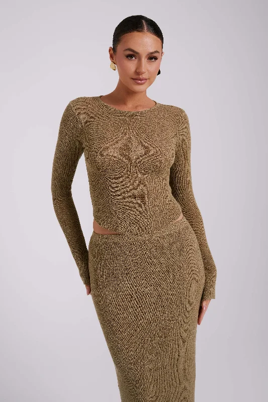 Cowl Neck Women's Cashmere Blend Sweater Dresses for WinterMaribelle Knit Long Sleeve Top - Olive Cowl Neck Women's Cashmere Blend Sweater Dresses for WinterMaribelle Knit Long Sleeve Top - Olive