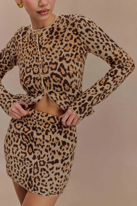 Plus Size Women's Asymmetric Hem Sweater Dresses in Modern DesignsMarissa Knit Cardigan - Leopard Print Plus Size Women's Asymmetric Hem Sweater Dresses in Modern DesignsMarissa Knit Cardigan - Leopard Print