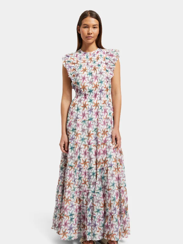 Shift Women Dress with a Simple and Classic Design for Everyday WearPrinted maxi cotton voile dress Shift Women Dress with a Simple and Classic Design for Everyday WearPrinted maxi cotton voile dress