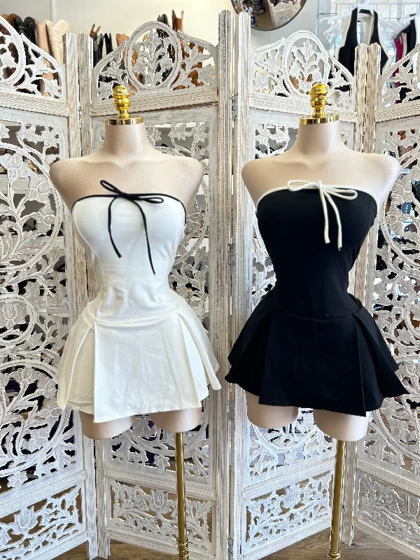 Shift Women Dress with a Simple and Classic Design for Everyday WearStrapless Ribbon Mini Dress- Stretchy, Estira Shift Women Dress with a Simple and Classic Design for Everyday WearStrapless Ribbon Mini Dress- Stretchy, Estira