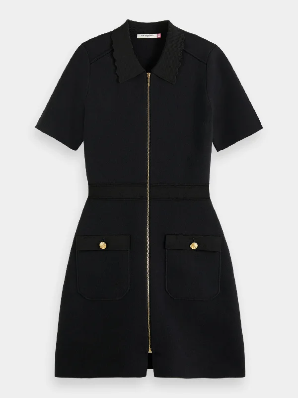 Empire Waist Women Dress to Accentuate the Bust and Conceal the WaistZip detail compact knitted dress Empire Waist Women Dress to Accentuate the Bust and Conceal the WaistZip detail compact knitted dress