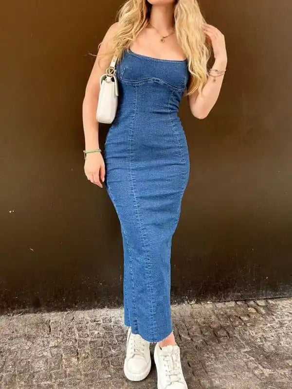 Empire Waist Women Dress to Accentuate the Bust and Conceal the Waist Empire Waist Women Dress to Accentuate the Bust and Conceal the Waist Women’s elegant suspender denim long dress Empire Waist Women Dress to Accentuate the Bust and Conceal the Waist Empire Waist Women Dress to Accentuate the Bust and Conceal the Waist Women’s elegant suspender denim long dress