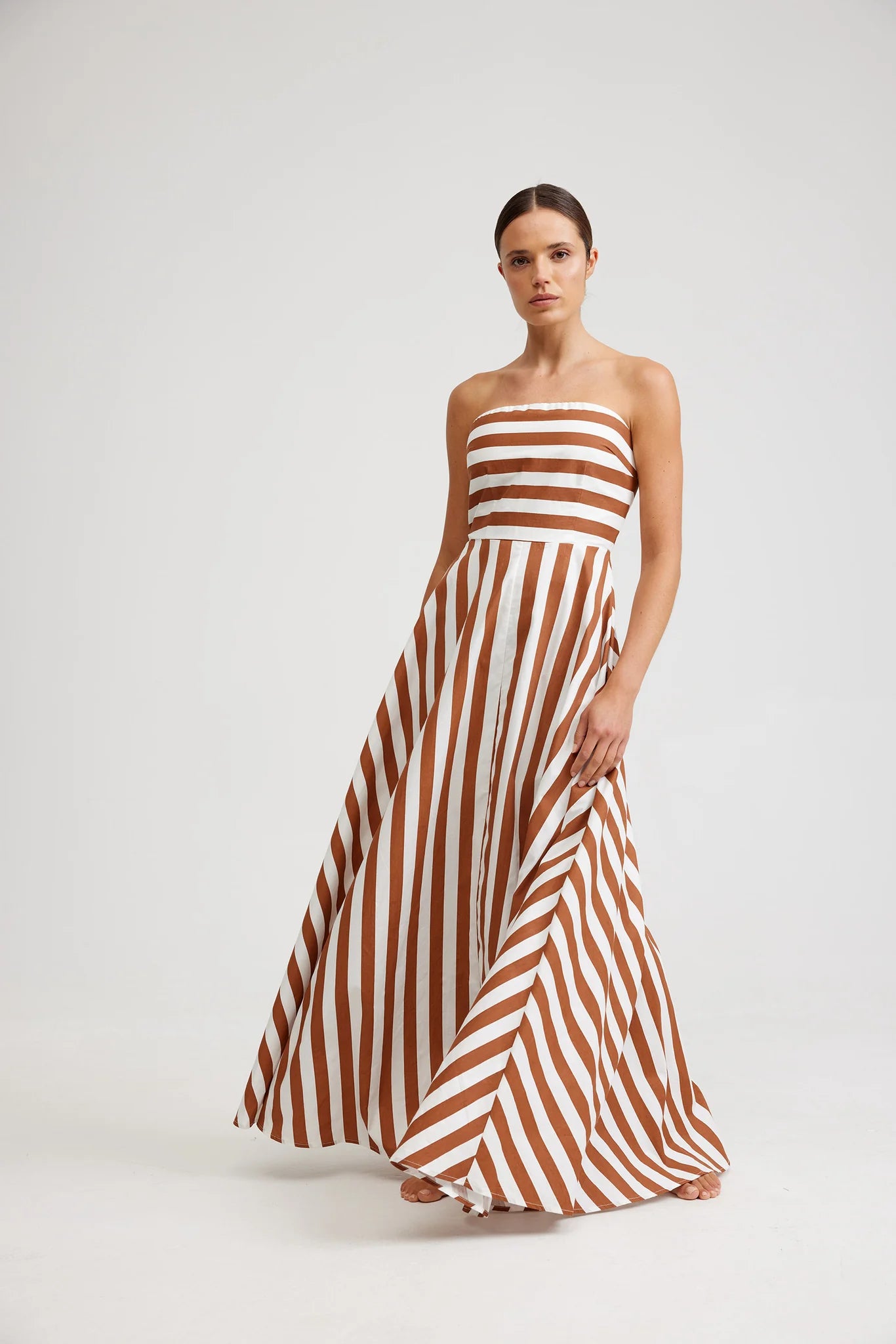 Wrap - Style Women Dress with Adjustable Fit for All Body Types Wrap - Style Women Dress with Adjustable Fit for All Body Types THE HAZEL DRESS IN CIGAR/OPTIC STRIPE Wrap - Style Women Dress with Adjustable Fit for All Body Types Wrap - Style Women Dress with Adjustable Fit for All Body Types THE HAZEL DRESS IN CIGAR/OPTIC STRIPE
