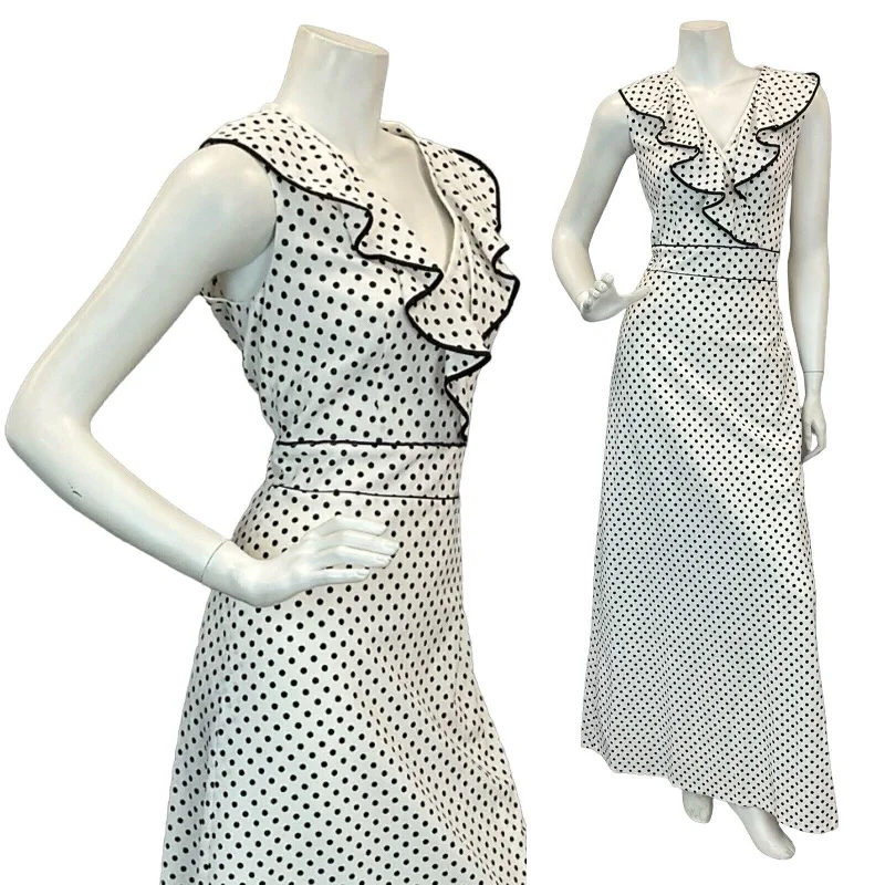 Mermaid - Style Women Dress with a Fitted Silhouette for Special Occasions Mermaid - Style Women Dress with a Fitted Silhouette for Special Occasions VTG 60s 70s WHITE BLACK POLKA DOT RUFFLE V-NECK MAXI DRESS 10 Mermaid - Style Women Dress with a Fitted Silhouette for Special Occasions Mermaid - Style Women Dress with a Fitted Silhouette for Special Occasions VTG 60s 70s WHITE BLACK POLKA DOT RUFFLE V-NECK MAXI DRESS 10