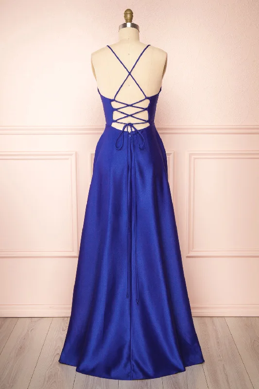 Midi dresses with animal prints for a bold and confident appearanceJulia Blue | Satin Maxi Dress w/ High Slit Midi dresses with animal prints for a bold and confident appearanceJulia Blue | Satin Maxi Dress w/ High Slit