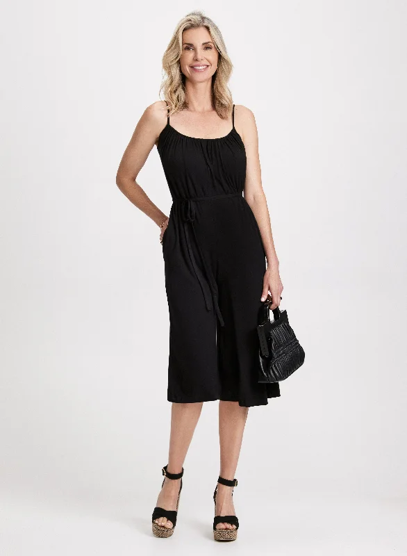 Midi dresses with lace - up fronts for a unique and adjustable styleSleeveless Wide Leg Jumpsuit Midi dresses with lace - up fronts for a unique and adjustable styleSleeveless Wide Leg Jumpsuit